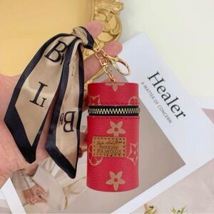 Fashion Jewelry Red Key Holder with Scarf Accent